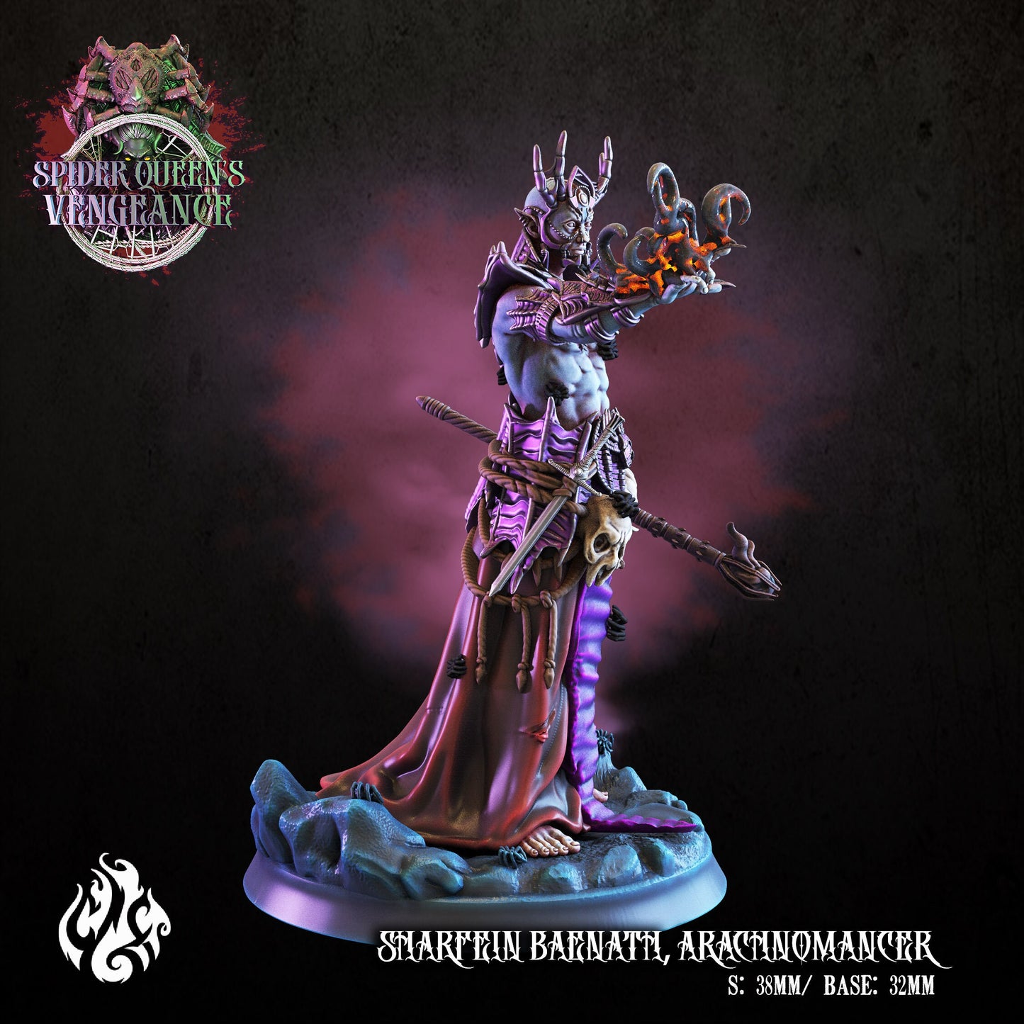 Arachnomancer Tabletop RPG Miniature | Spider Queen's Vengeance Collection | Crippled God Foundry