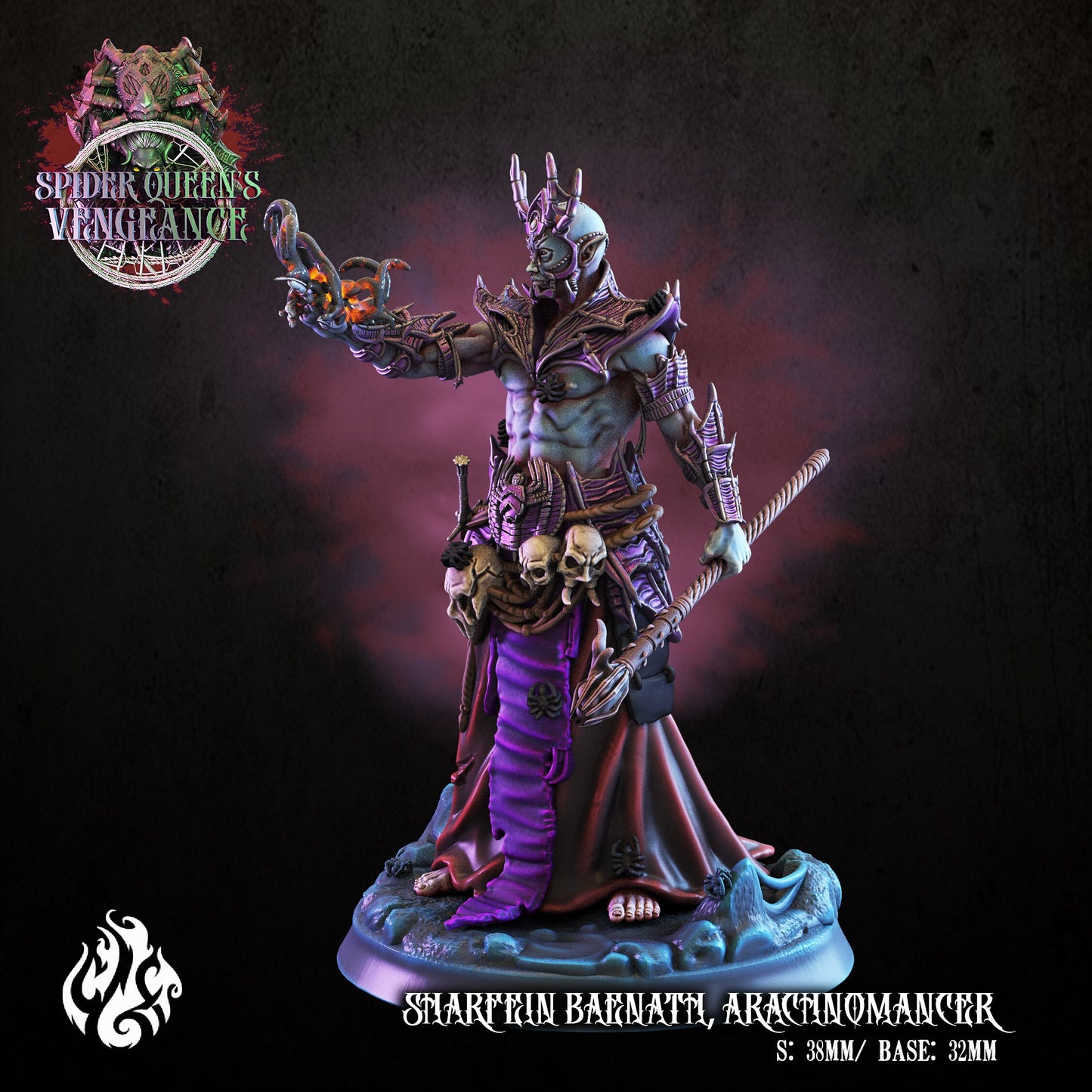 Arachnomancer Tabletop RPG Miniature | Spider Queen's Vengeance Collection | Crippled God Foundry