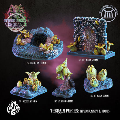 Spider's Nest and Eggs Tabletop RPG Miniature Terrain | Spider Queen's Vengeance Collection | Crippled God Foundry