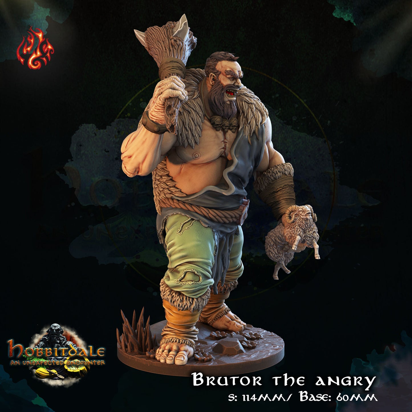 Brutor the Angry Mountain Giant RPG Miniature | Halfling Collection | Crippled God Foundry