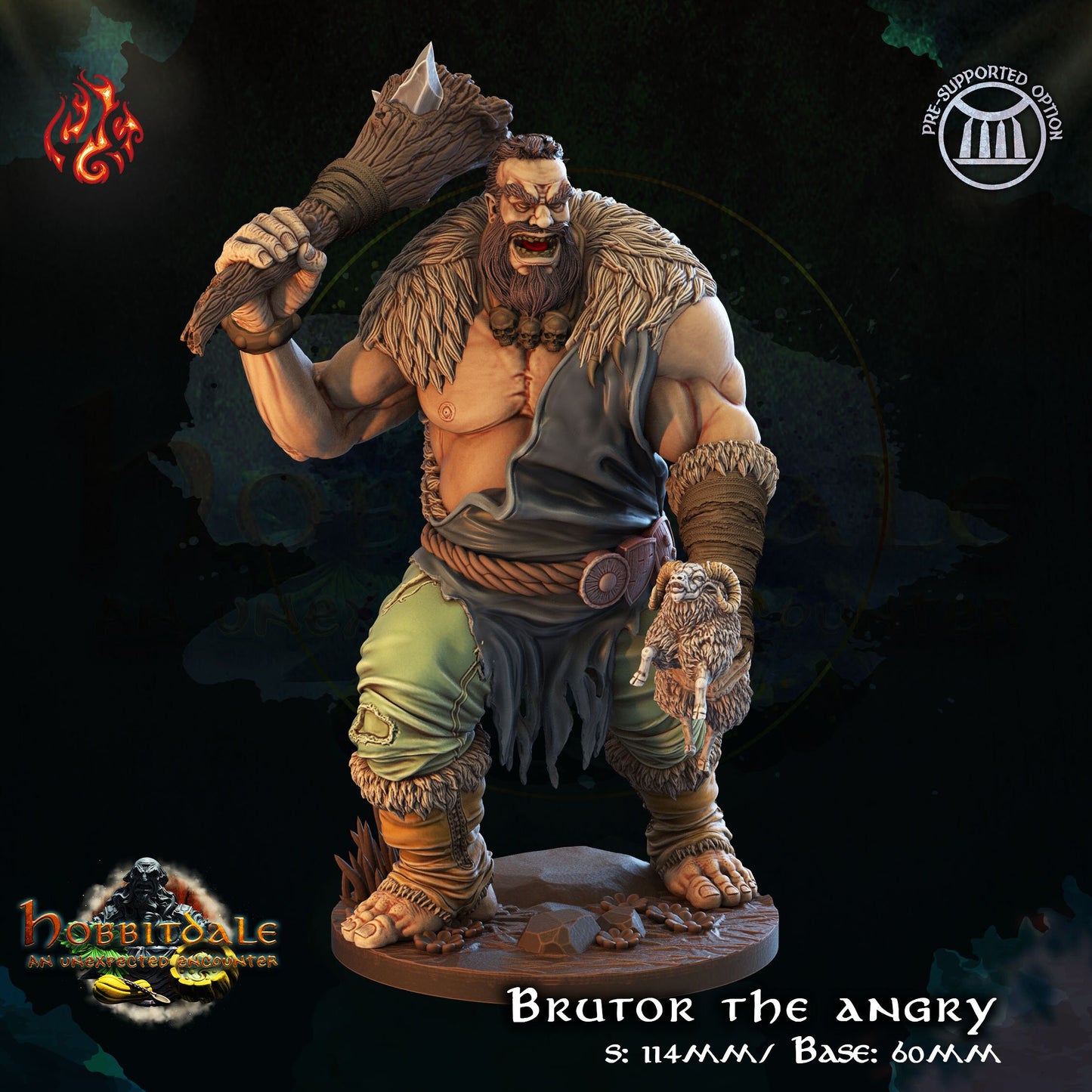 Brutor the Angry Mountain Giant RPG Miniature | Halfling Collection | Crippled God Foundry