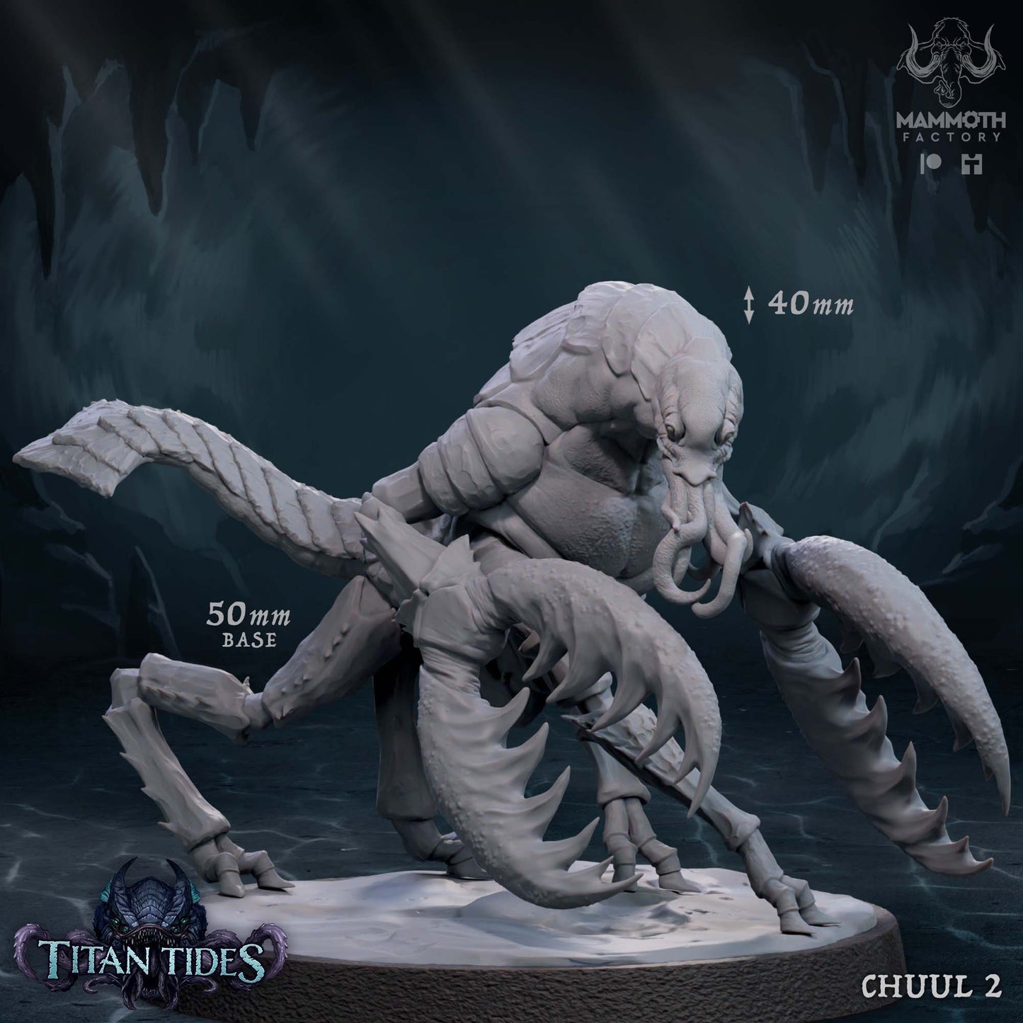 Chuul Clawed Monster Tabletop Miniature Set | Titan Tides Collection | Mammoth Factory