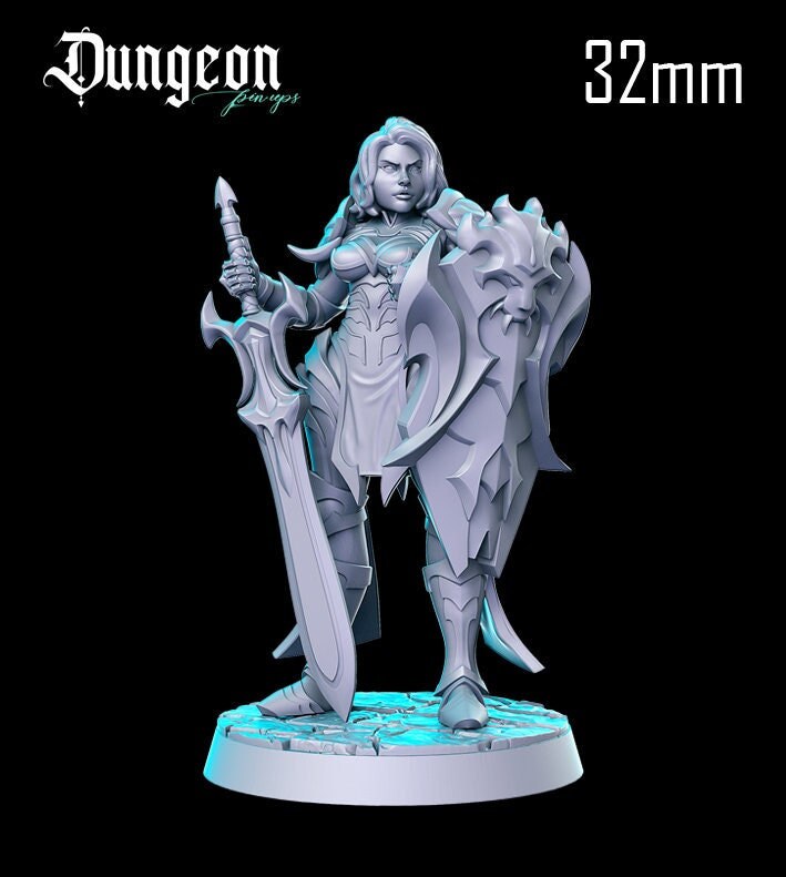 Dark Knight Tabletop RPG Miniature | Dungeon Pin Ups | RN Estudio