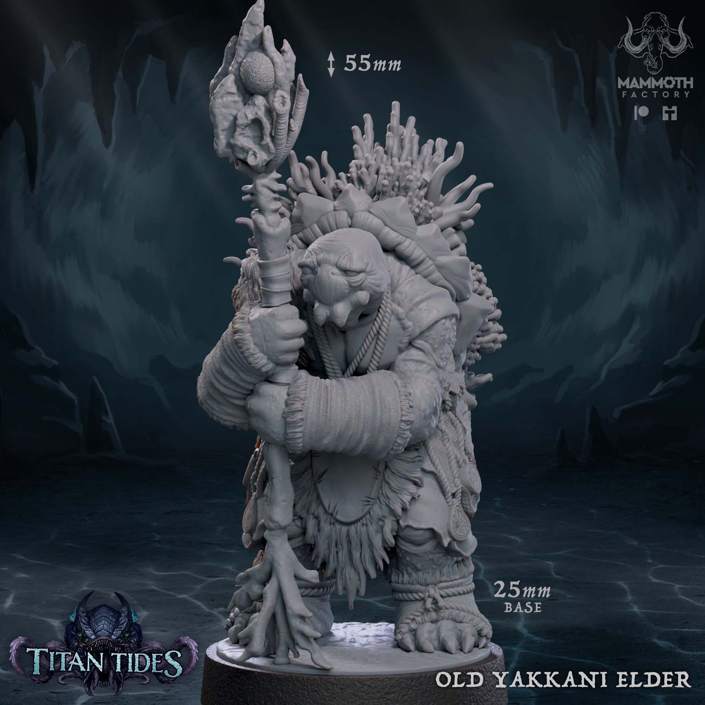 Turtle Folk Elder Olo Tabletop Miniature | Titan Tides Collection | Mammoth Factory