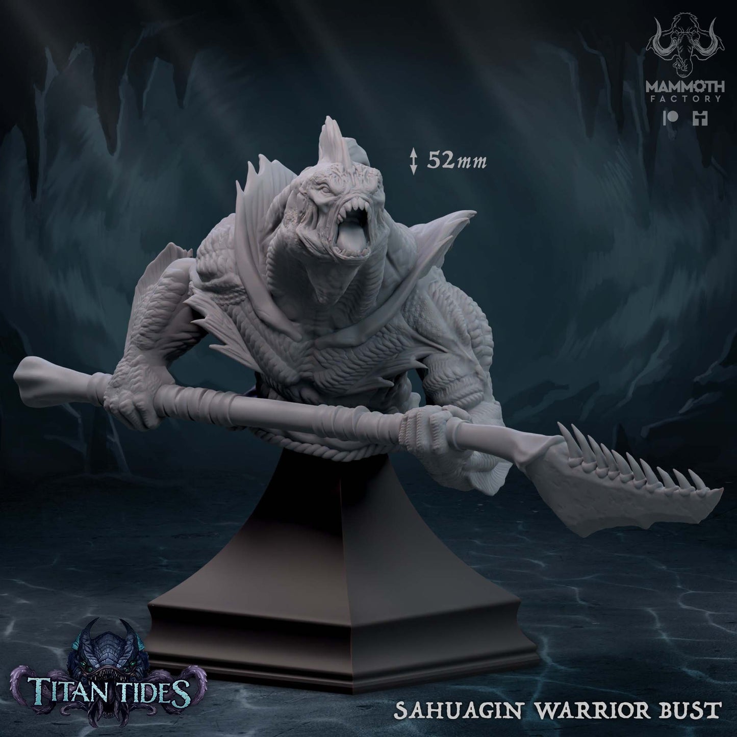 Sahaugin Warrior Bust | Titan Tides Collection | Mammoth Factory