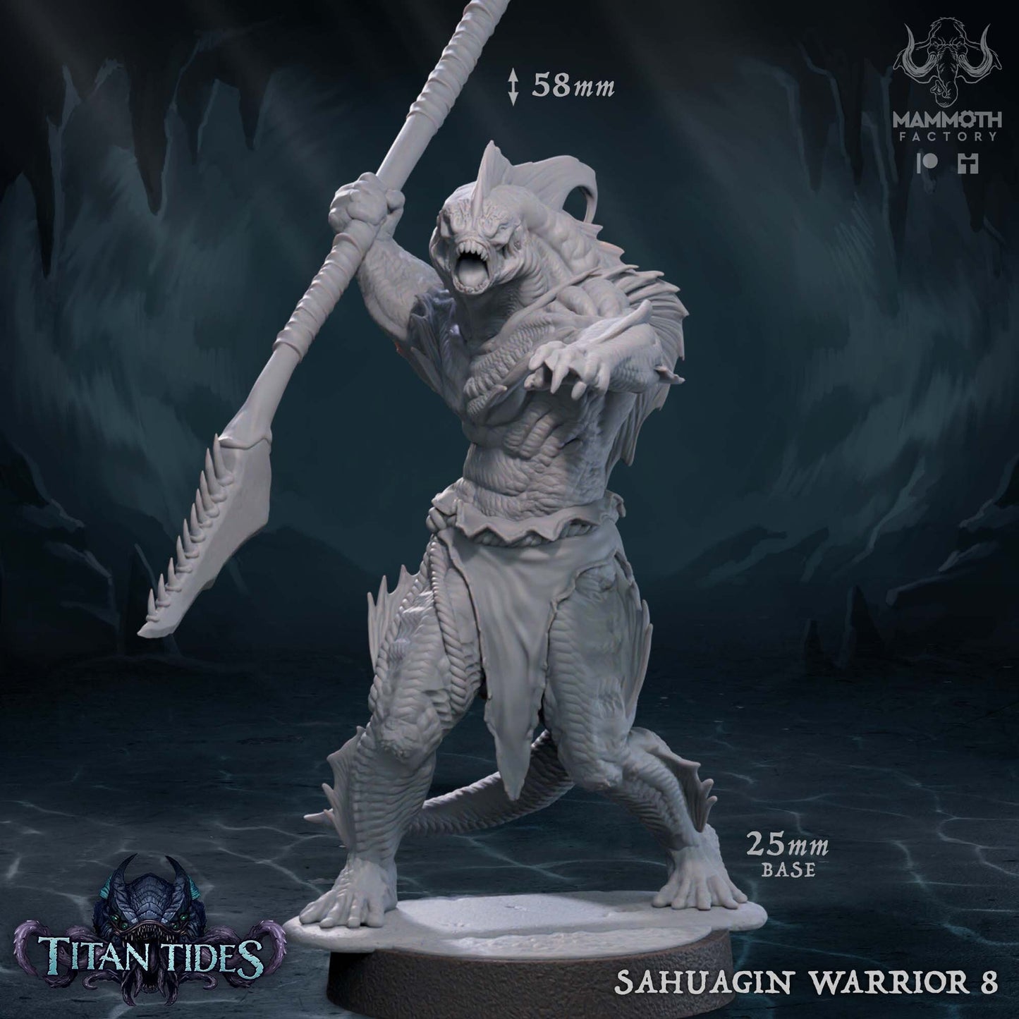 Sahaugin Warriors Tabletop Miniature Set | Titan Tides Collection | Mammoth Factory