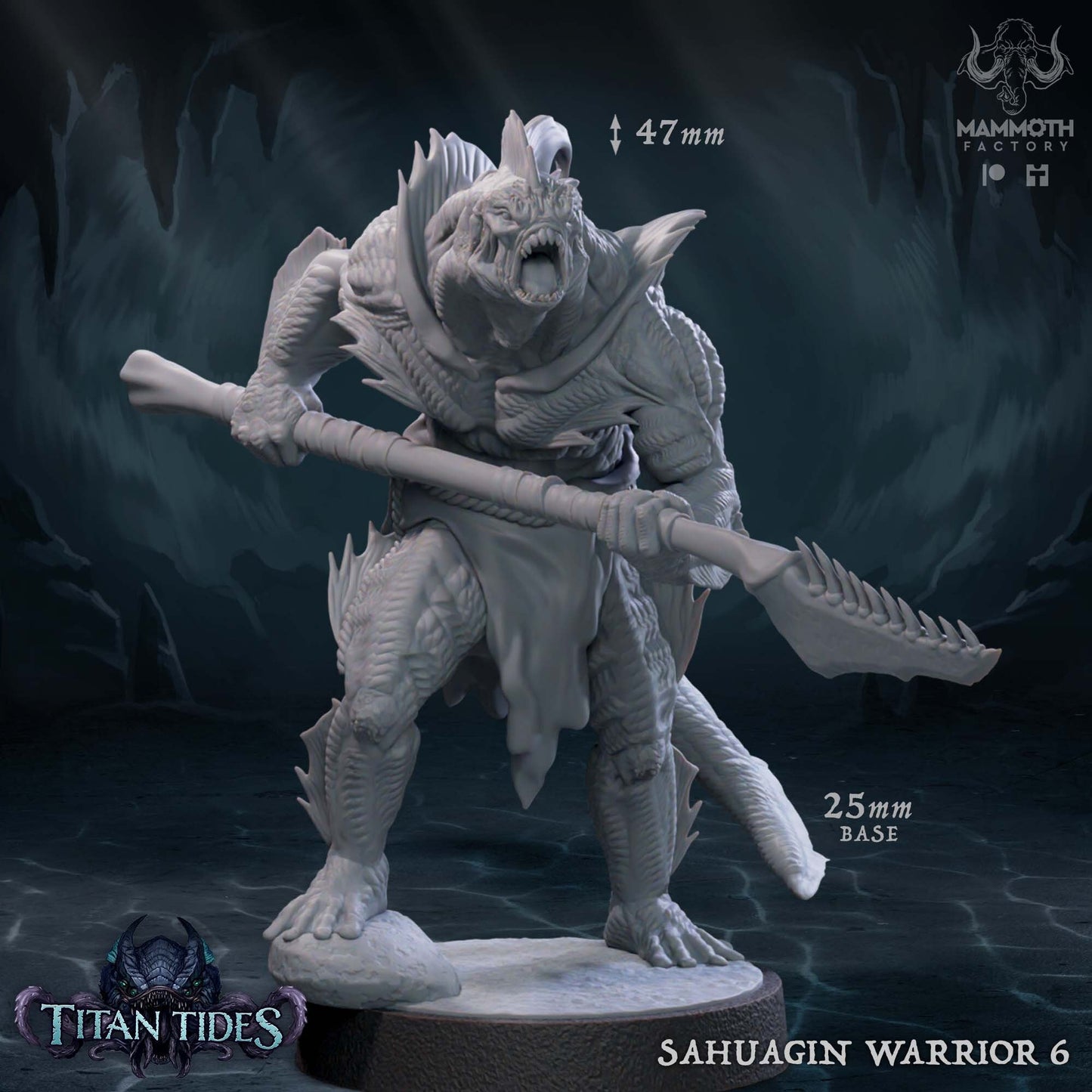 Sahaugin Warriors Tabletop Miniature Set | Titan Tides Collection | Mammoth Factory