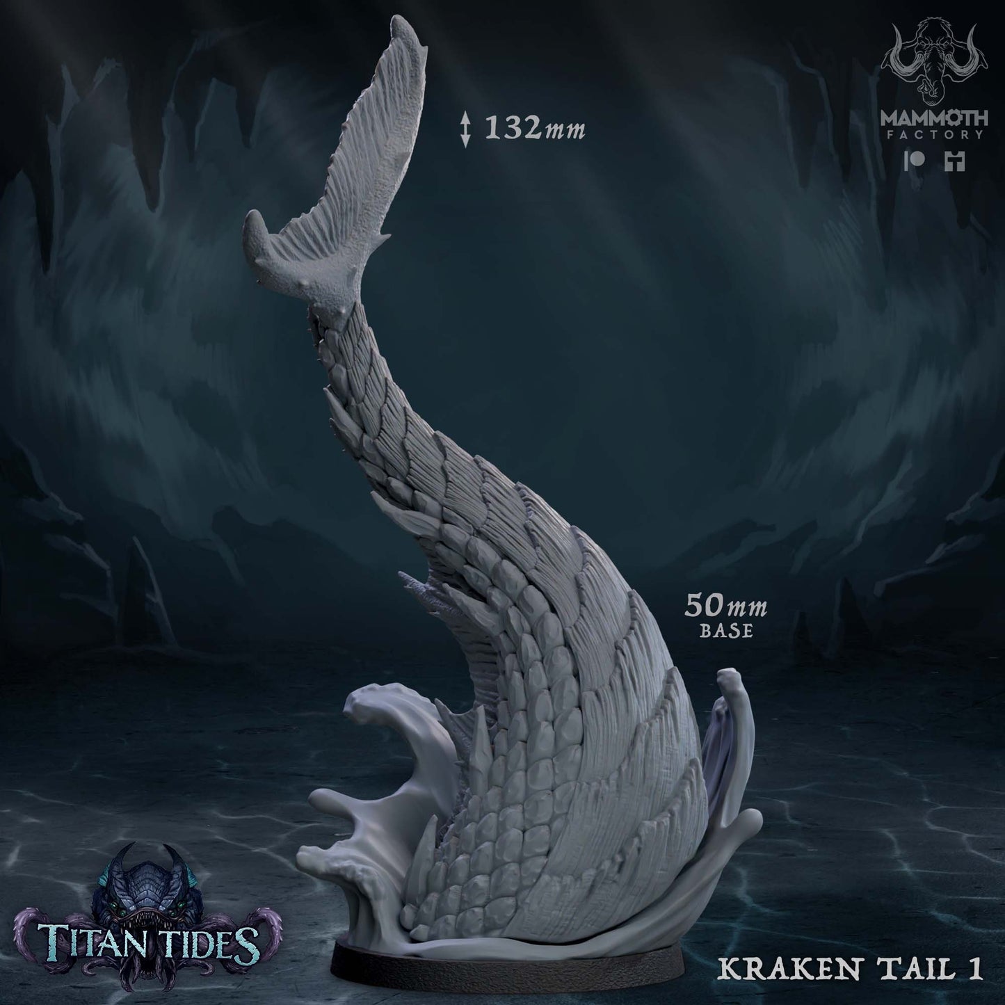 Storm Titan Kraken Sea Serpent Tabletop Miniature set | Titan Tides Collection | Mammoth Factory