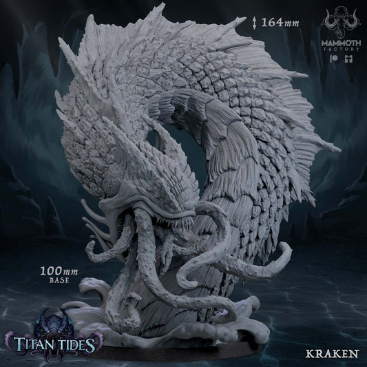 Storm Titan Kraken Sea Serpent Tabletop Miniature set | Titan Tides Collection | Mammoth Factory