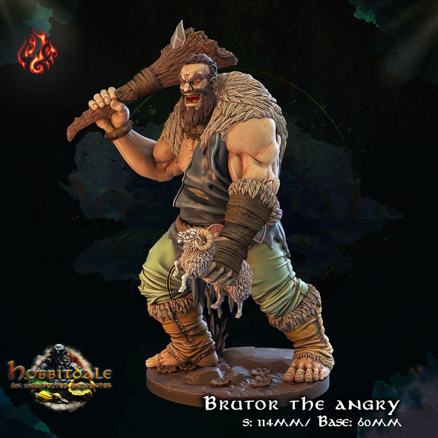 Brutor the Angry Mountain Giant RPG Miniature | Halfling Collection | Crippled God Foundry