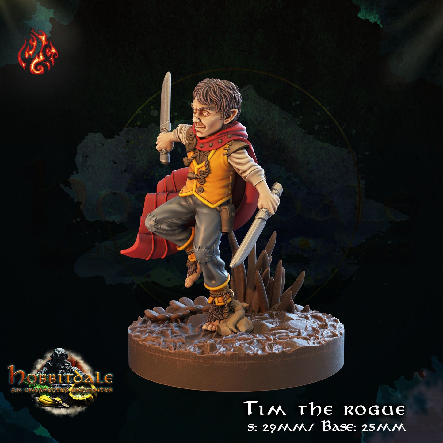 Tim the Halfling Rogue RPG Miniature | Halfling Collection | Crippled God Foundry