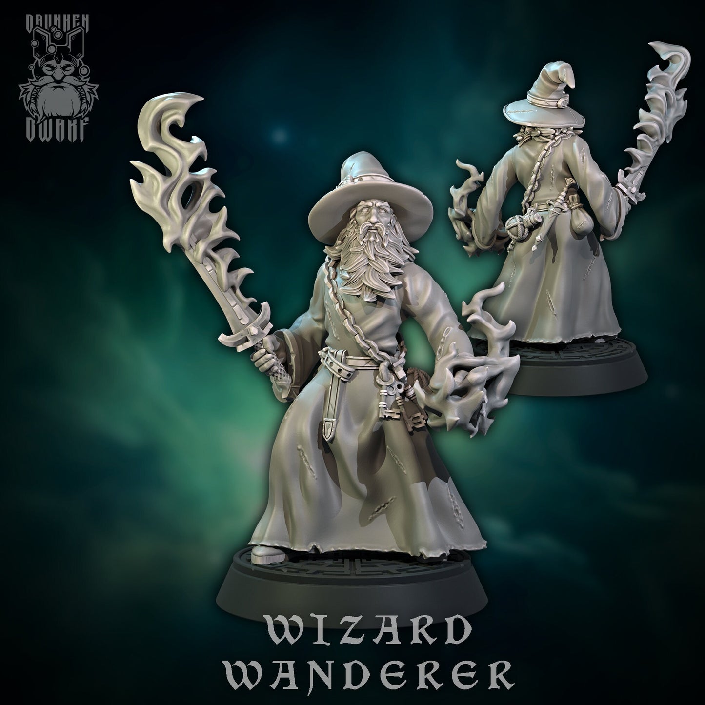 Wizards Resin Miniature Set | Wizards Tabletop Series | Drunken Dwarf Miniatures