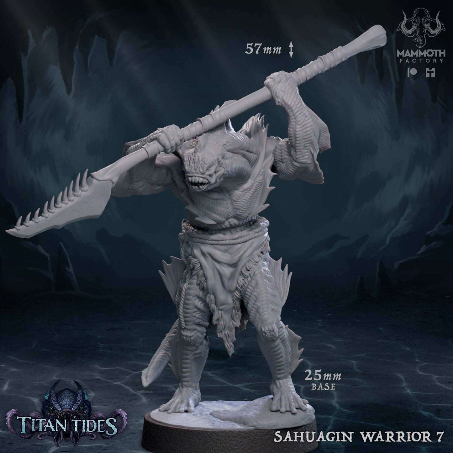 Sahaugin Warriors Tabletop Miniature Set | Titan Tides Collection | Mammoth Factory