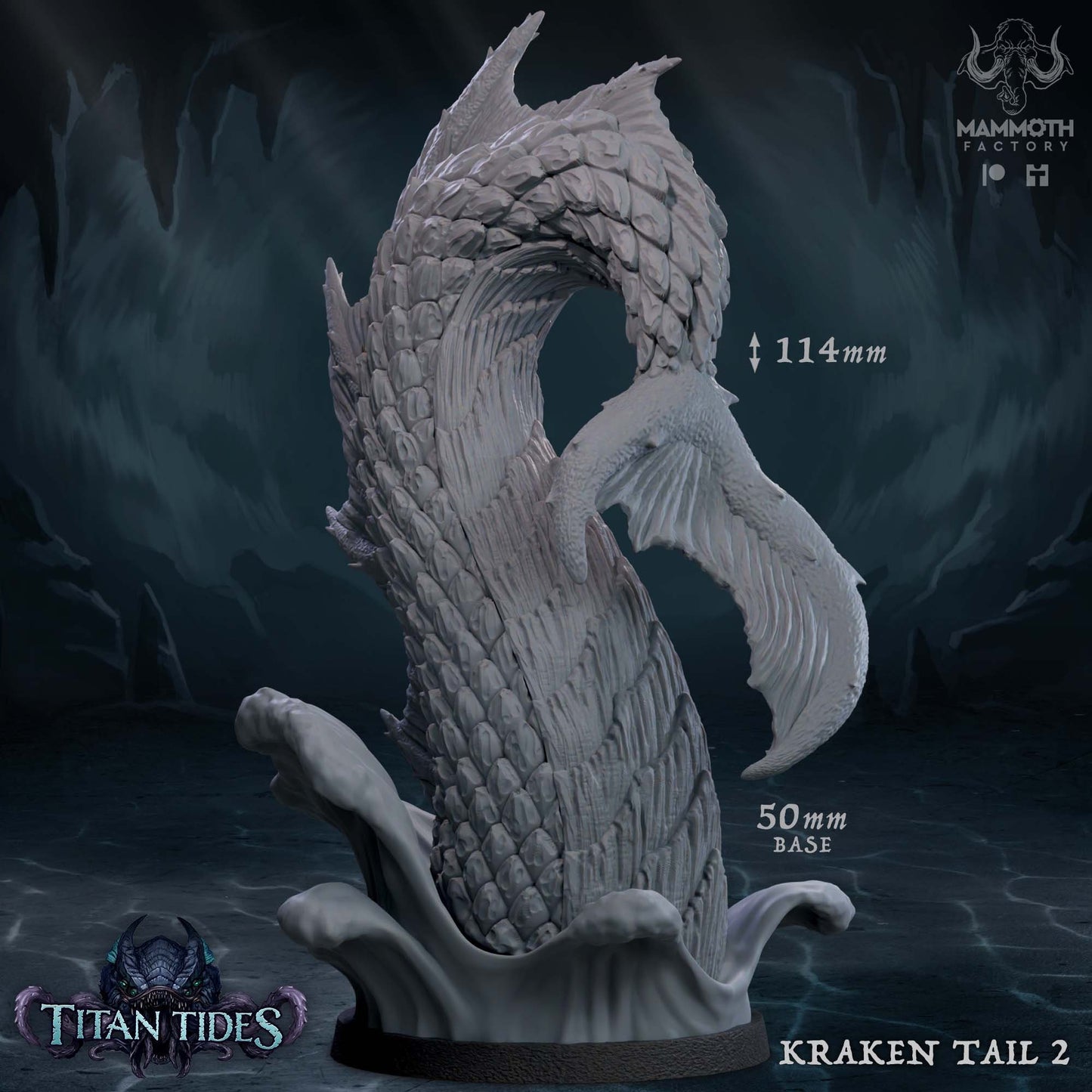 Storm Titan Kraken Sea Serpent Tabletop Miniature set | Titan Tides Collection | Mammoth Factory