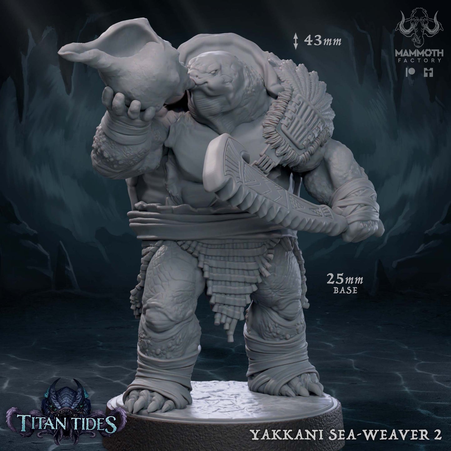 Turtlefolk Warriors Tabletop Miniature Set | Titan Tides Collection | Mammoth Factory