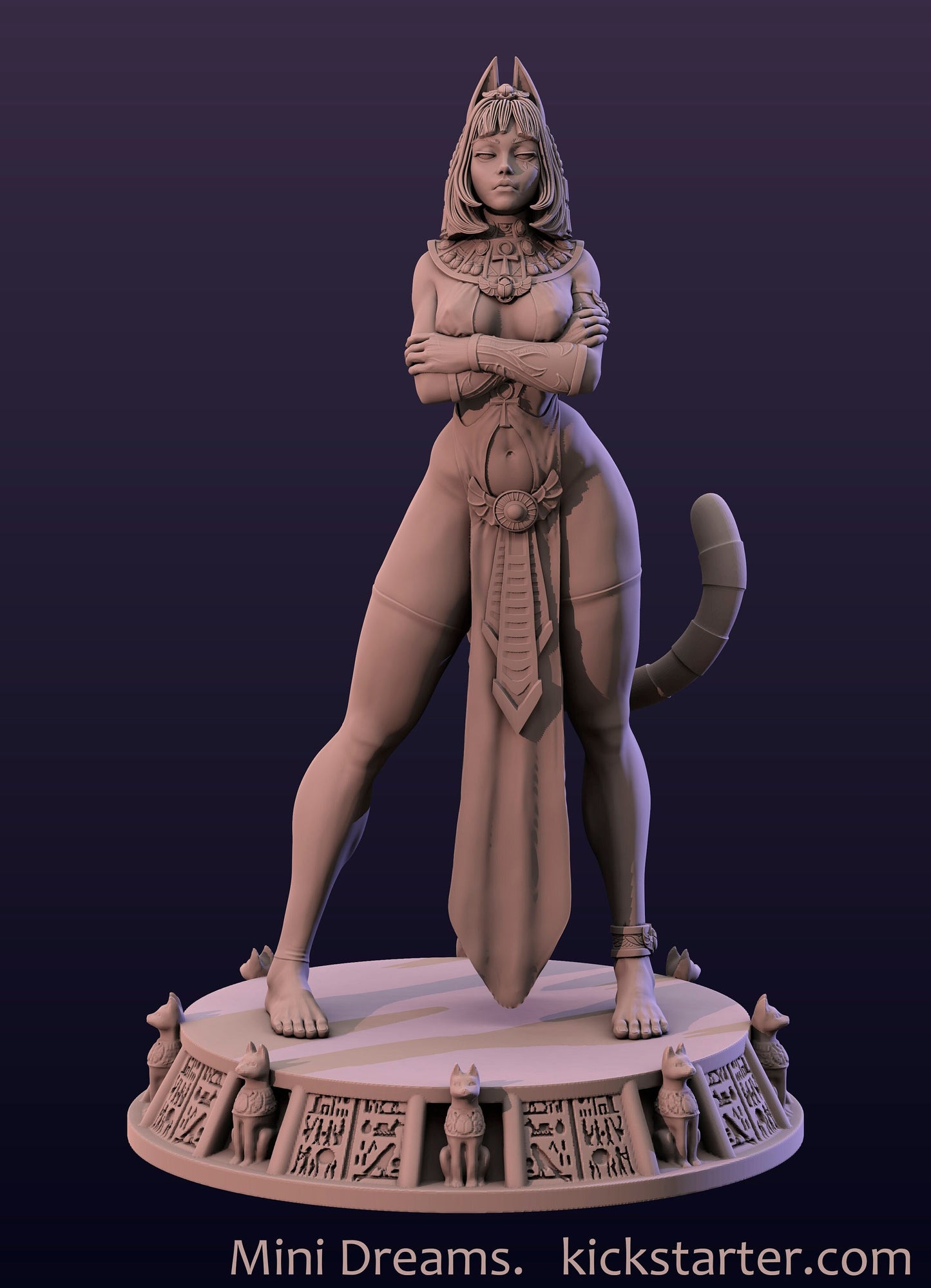 Ankhshu Egyptian Cat Girl Statue & Miniature with Variants | Mini Dreams