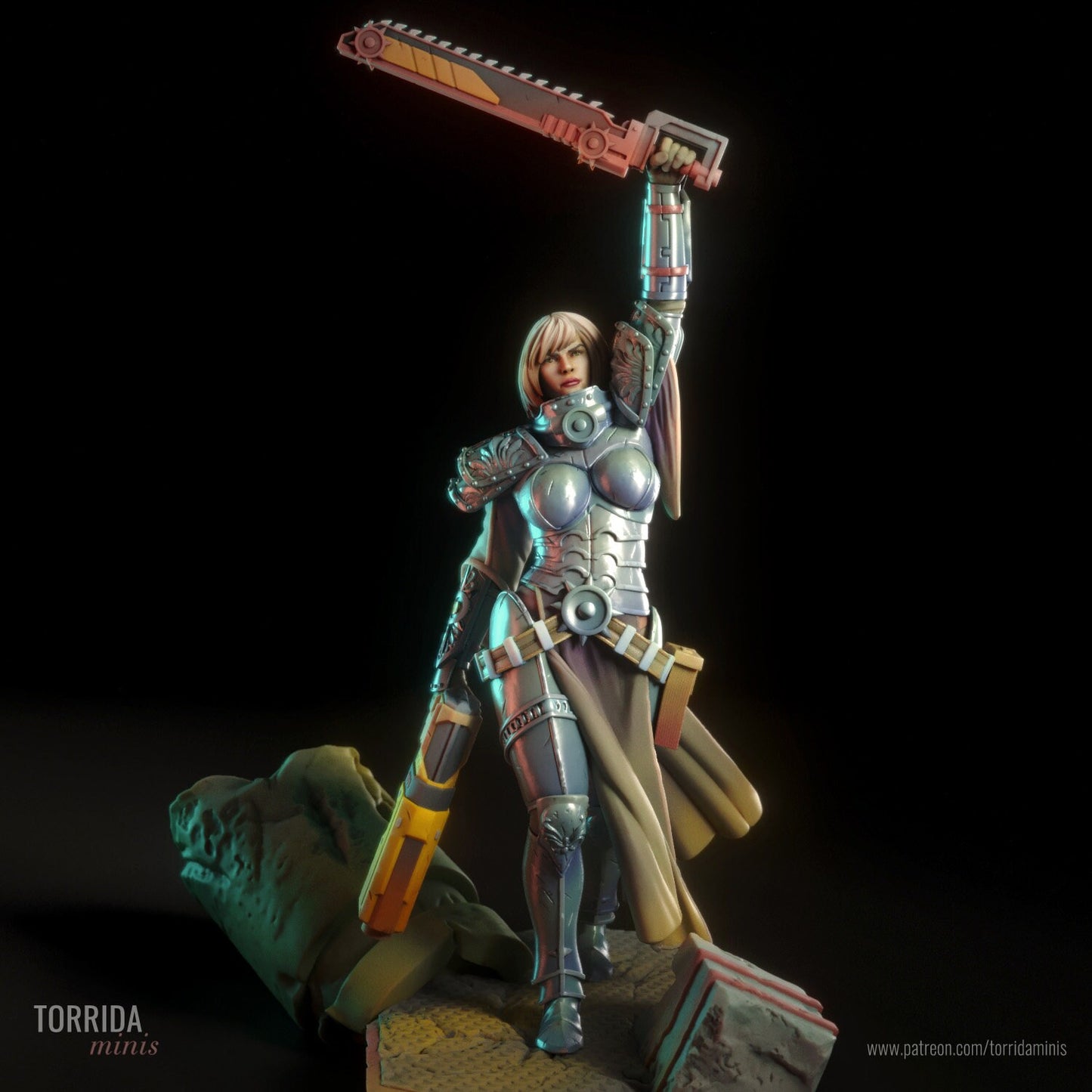 Armored Sci Fi Warrior Woman Pin Up Statue & Miniature | Torrida Minis