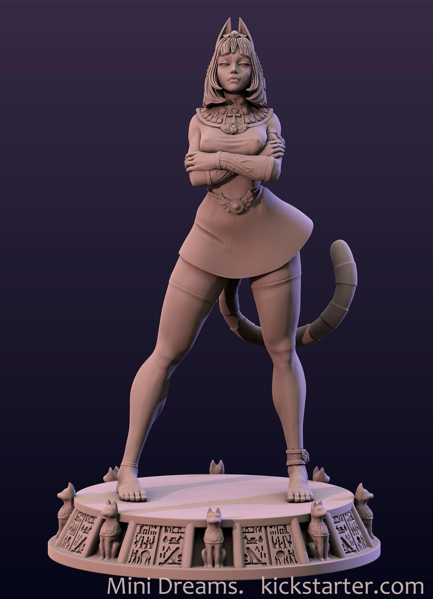 Ankhshu Egyptian Cat Girl Statue & Miniature with Variants | Mini Dreams