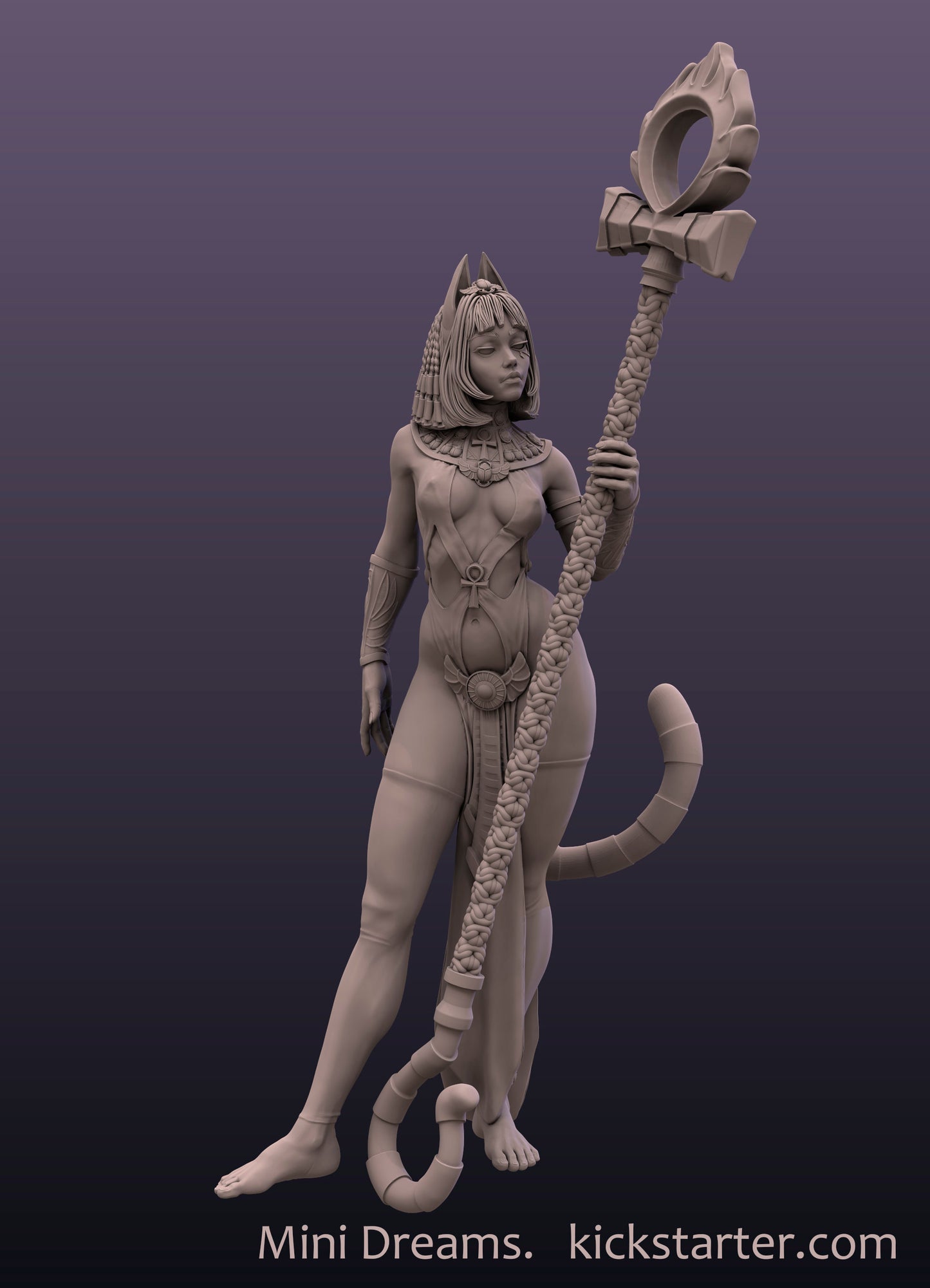 Ankhshu Egyptian Cat Girl Statue & Miniature with Variants | Mini Dreams