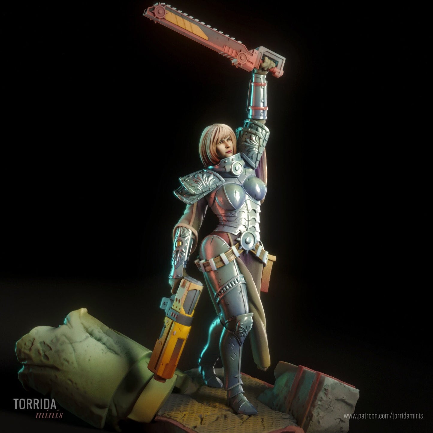 Armored Sci Fi Warrior Woman Pin Up Statue & Miniature | Torrida Minis