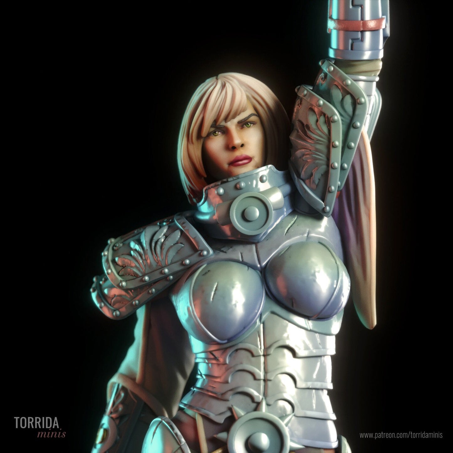 Armored Sci Fi Warrior Woman Pin Up Statue & Miniature | Torrida Minis