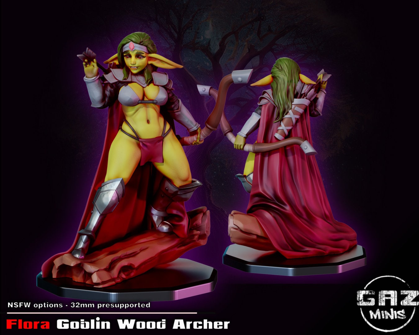 Goblin Wood Archer Flora Tabletop Miniature | Eastern Mercenaries | Gaz Miniatures