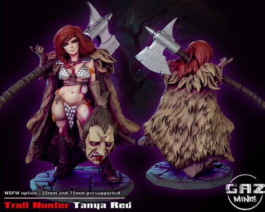 Tanya the Red Troll Hunter Tabletop Miniature | Dungeon Divers | Gaz Miniatures