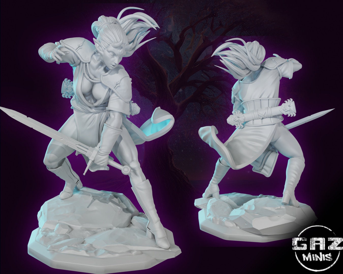 Saiya Female Demon Warrior Tabletop Miniature | Dungeon Divers | Gaz Miniatures