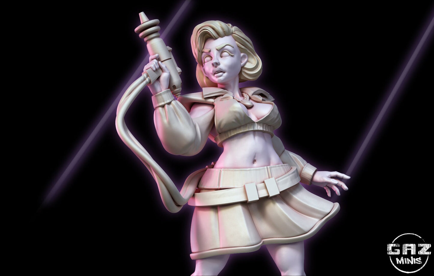 Retro Sci Fi Girl Tabletop Miniature | Dungeon Divers | Gaz Miniatures