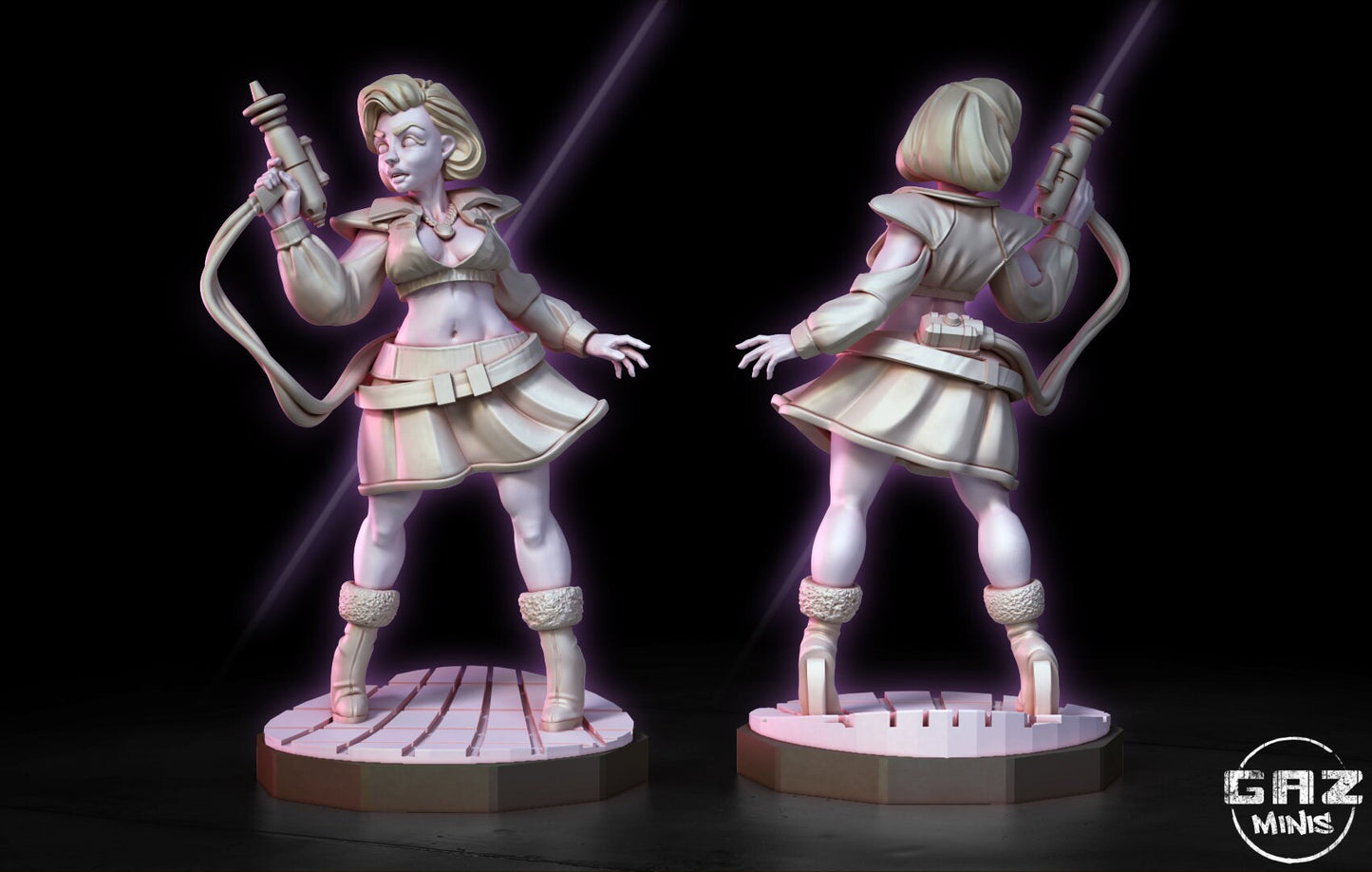 Retro Sci Fi Girl Tabletop Miniature | Dungeon Divers | Gaz Miniatures