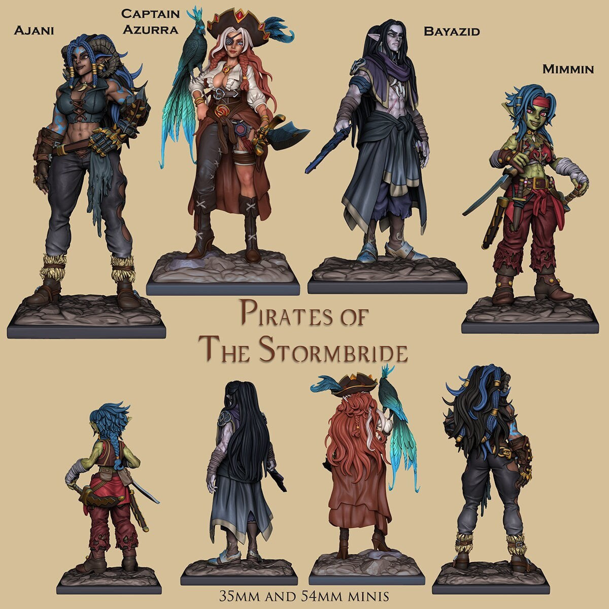 Pirates of the Stormbride Female Buccaneers Resin Miniature Set | Ronin Arts Workshop RAW