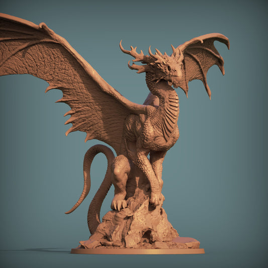 Forest Dragon Resin RPG Miniature | Print My Minis | World of Dragons 2