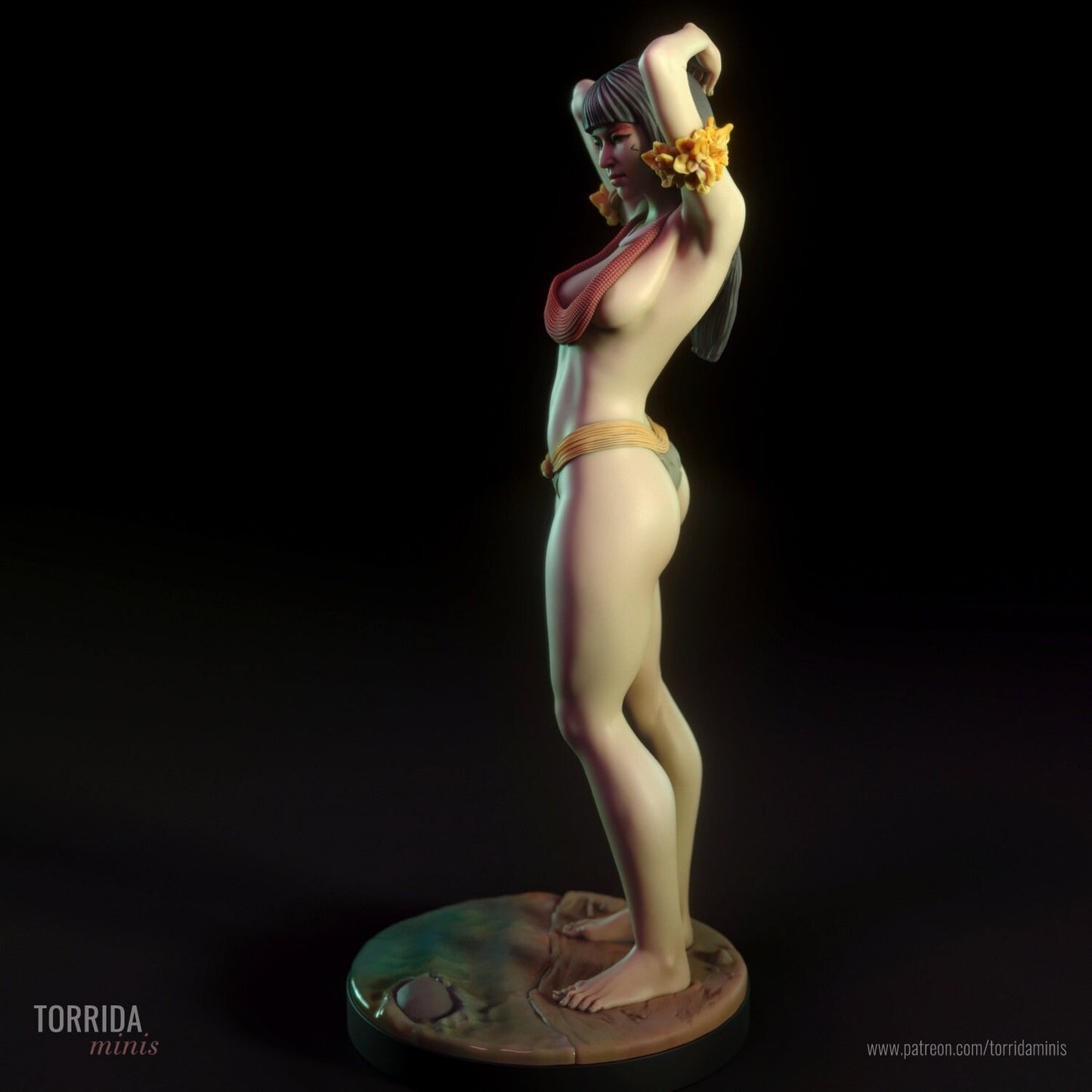 Amazon Tribeswoman Tacira by the River Pin Up Statue & Miniature | Torrida Minis