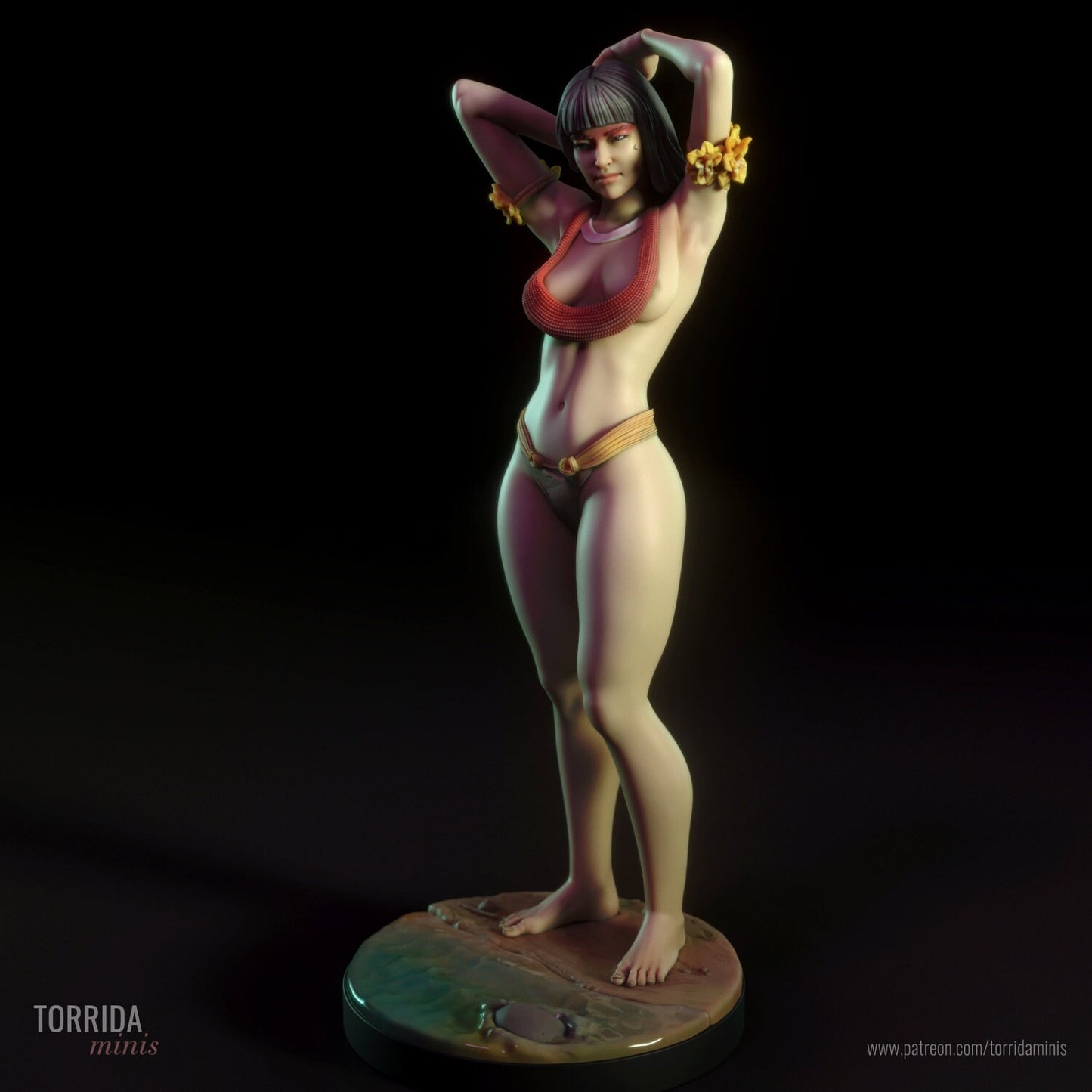 Amazon Tribeswoman Tacira by the River Pin Up Statue & Miniature | Torrida Minis