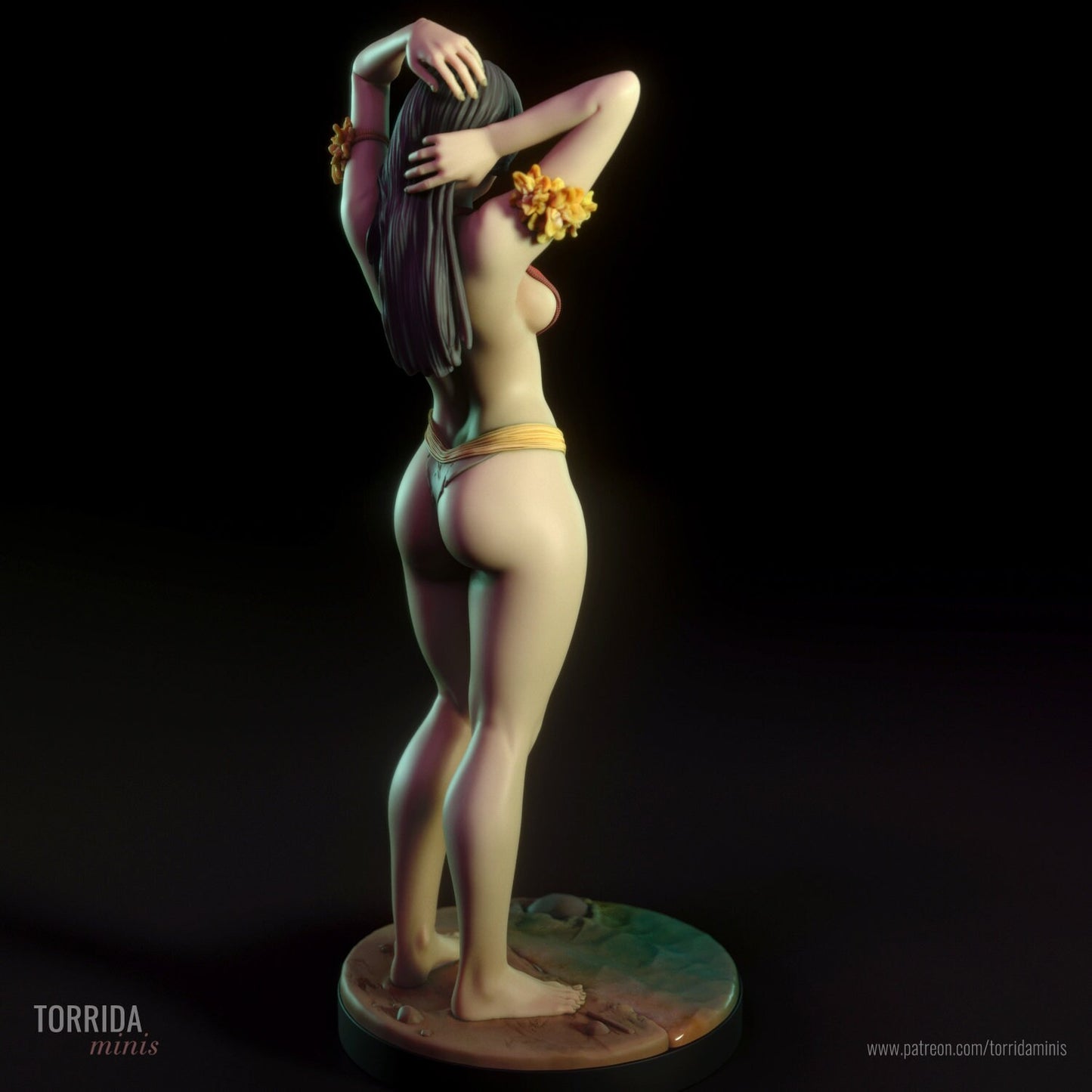 Amazon Tribeswoman Tacira by the River Pin Up Statue & Miniature | Torrida Minis