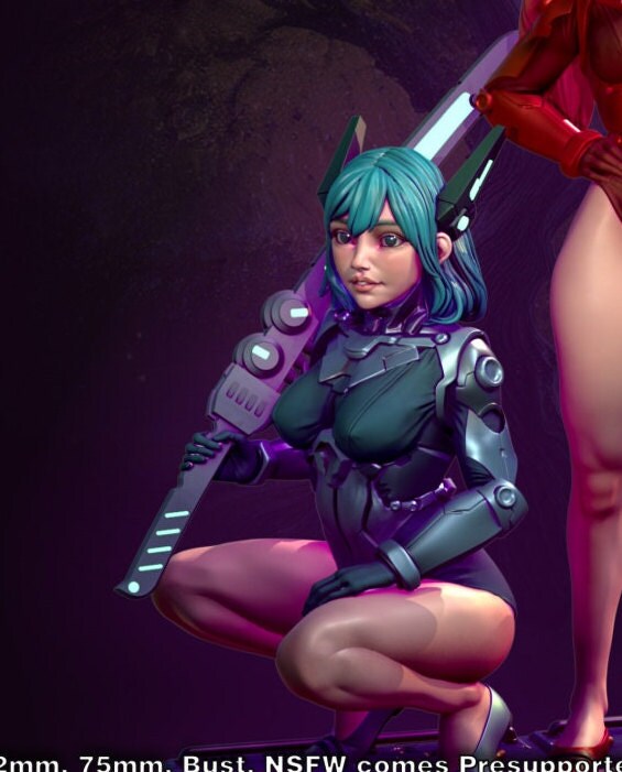 Cyberpunk Eva Twins Tabletop Miniature | Cyber Assault | Gaz Miniatures