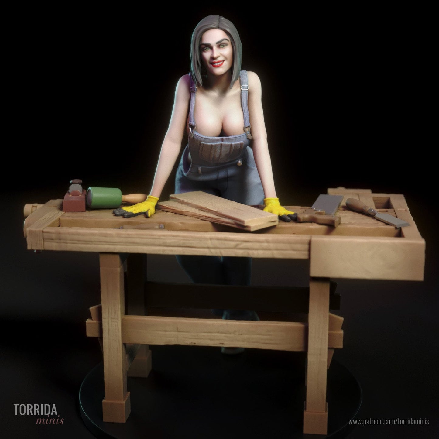 Kate the Carpenter Pin Up Statue & Miniature | Torrida Minis