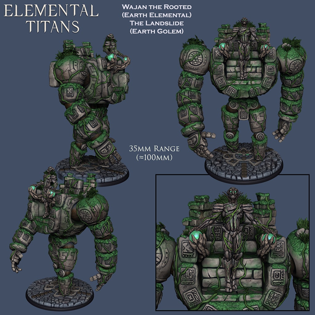 Elemental Titans Earth Golem Resin Miniature | Ronin Arts Workshop RAW