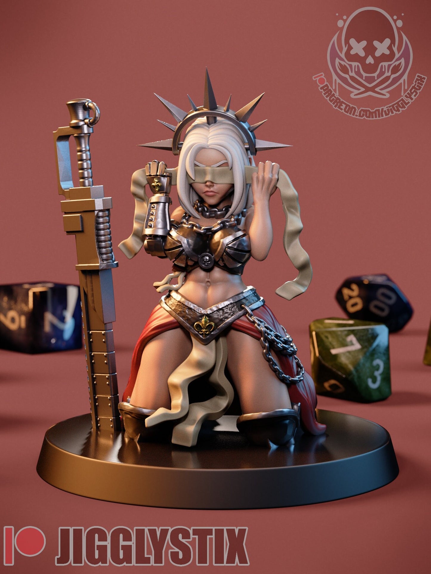 Repenting Fanatic Pin Up Statue & Miniature | Muscle Mommies Collection | Jigglystix Pin-Up Factory