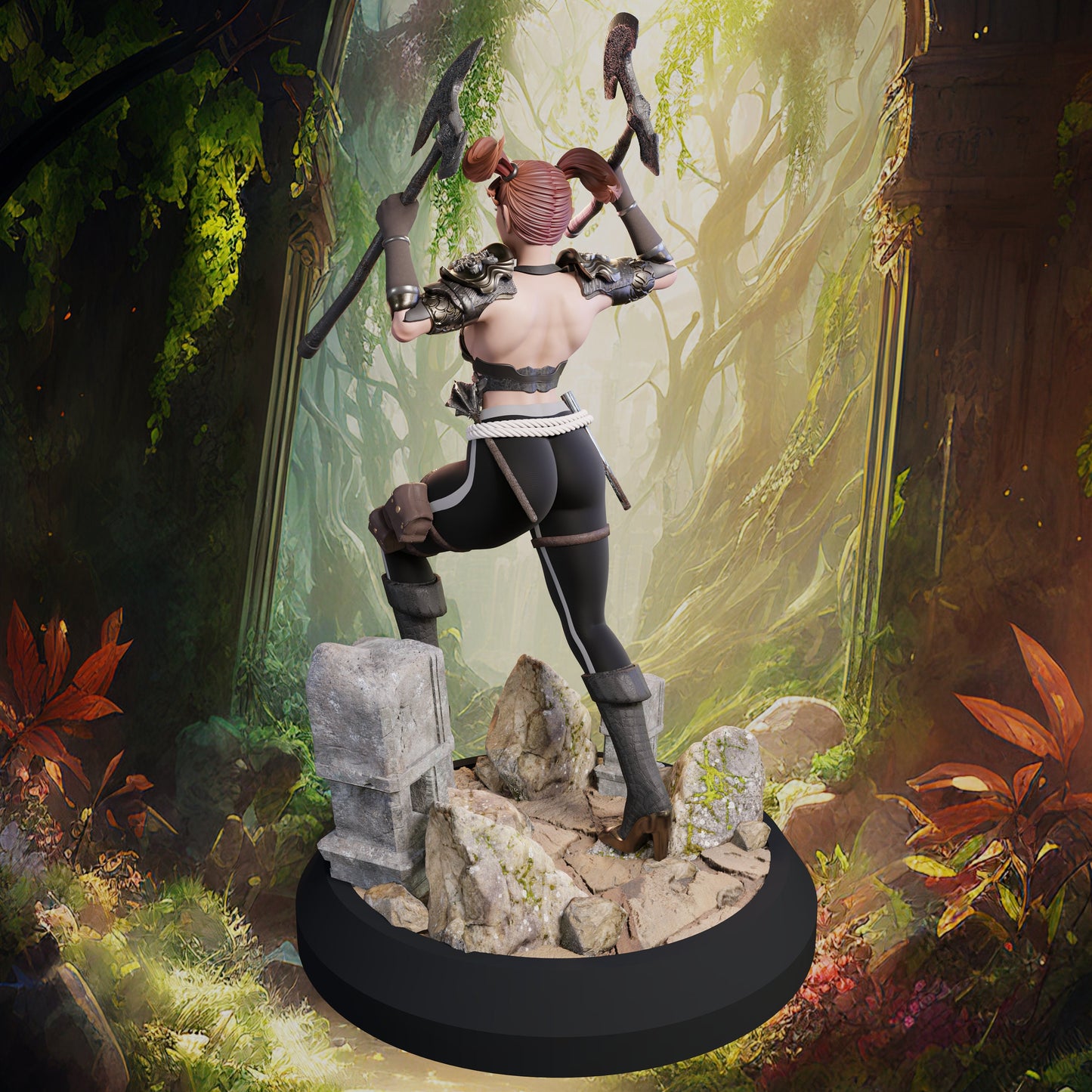 Mia Treehugger Pin Up Statue & Miniature + Variants  | Elven Mercenaries | QB Works