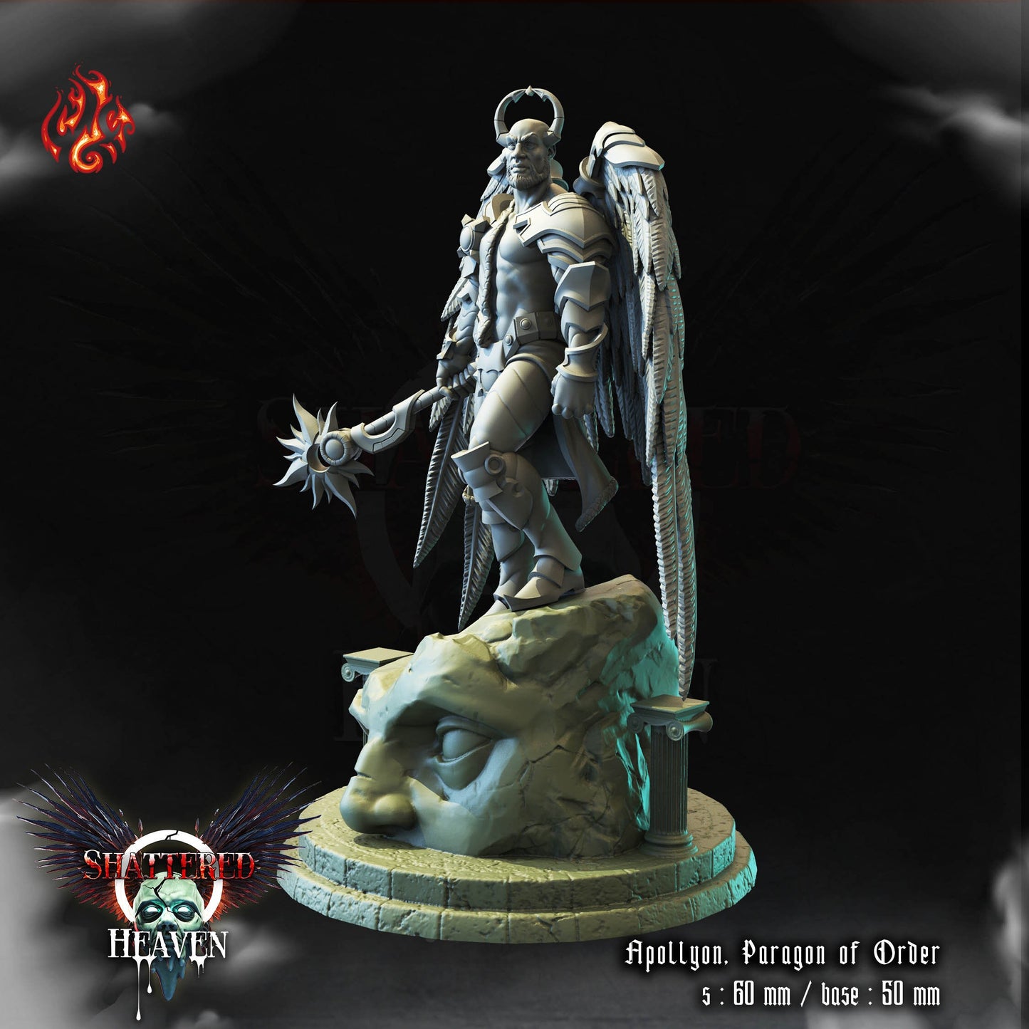 Appollyon, Paragon of Order Tabletop RPG Miniature | Shattered Heaven Collection | Crippled God Foundry