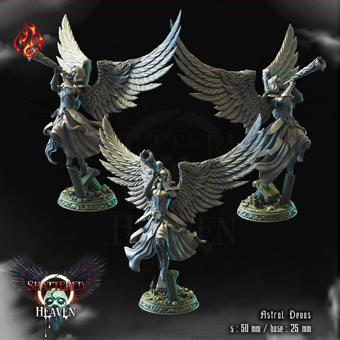 Astral Divas Tabletop RPG Miniature Set | Shattered Heaven Collection | Crippled God Foundry