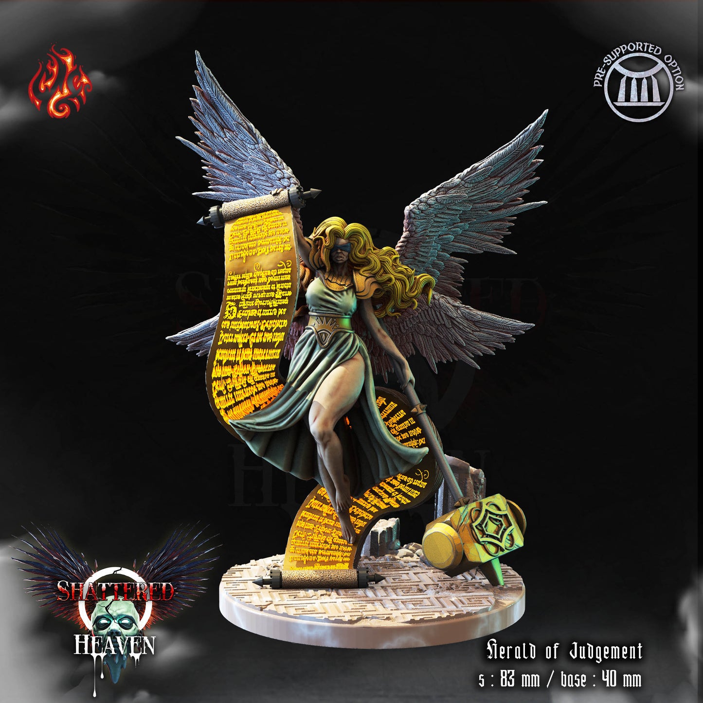 Herald of Judgement Angel Tabletop RPG Miniature | Shattered Heaven Collection | Crippled God Foundry