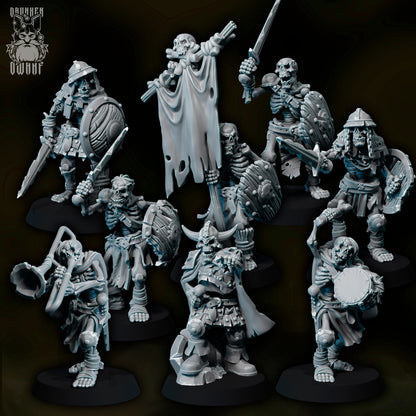 Skeleton War Band Resin Miniature Set | Drunken Dwarf Miniatures