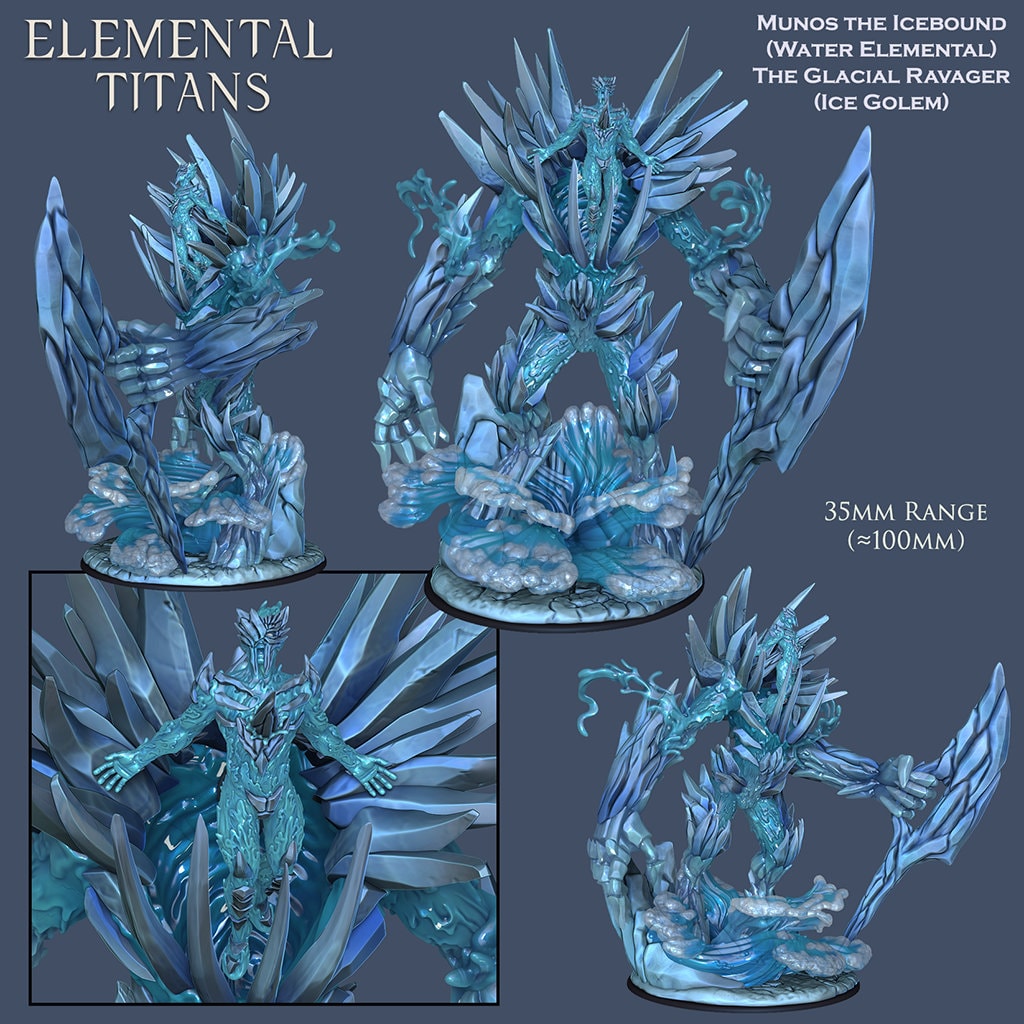 Elemental Titans Ice Golem Resin Miniature | Ronin Arts Workshop RAW