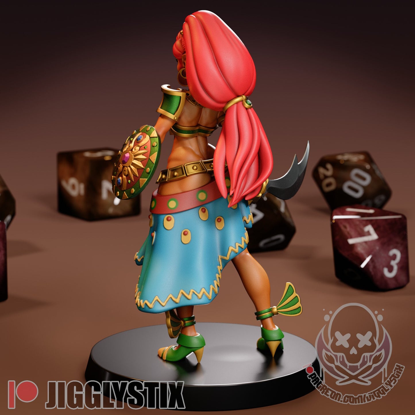 Desert Warrior Woman Pin Up Statue & Miniature | Muscle Mommies Collection | Jigglystix Pin-Up Factory