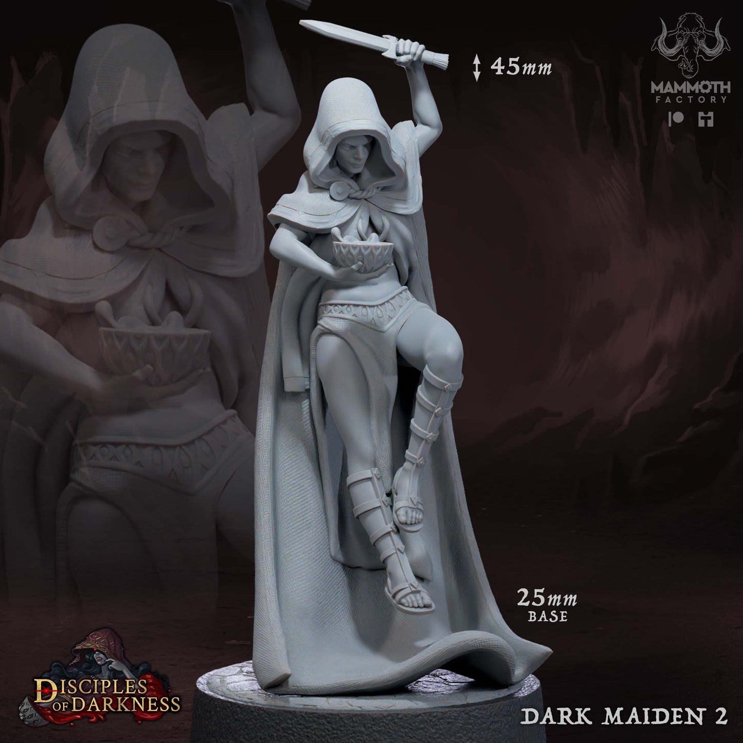 Dark Maidens Blood Cult Tabletop Miniature Set | Disciples of Darkness Collection | Mammoth Factory