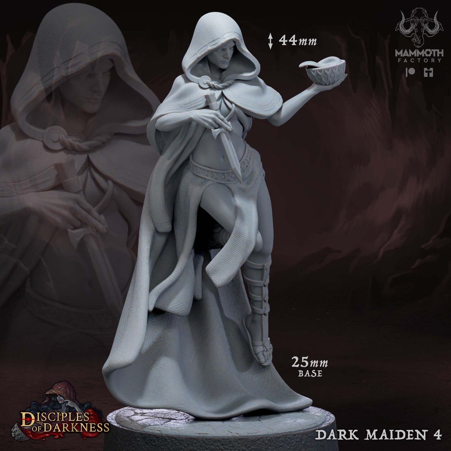 Dark Maidens Blood Cult Tabletop Miniature Set | Disciples of Darkness Collection | Mammoth Factory