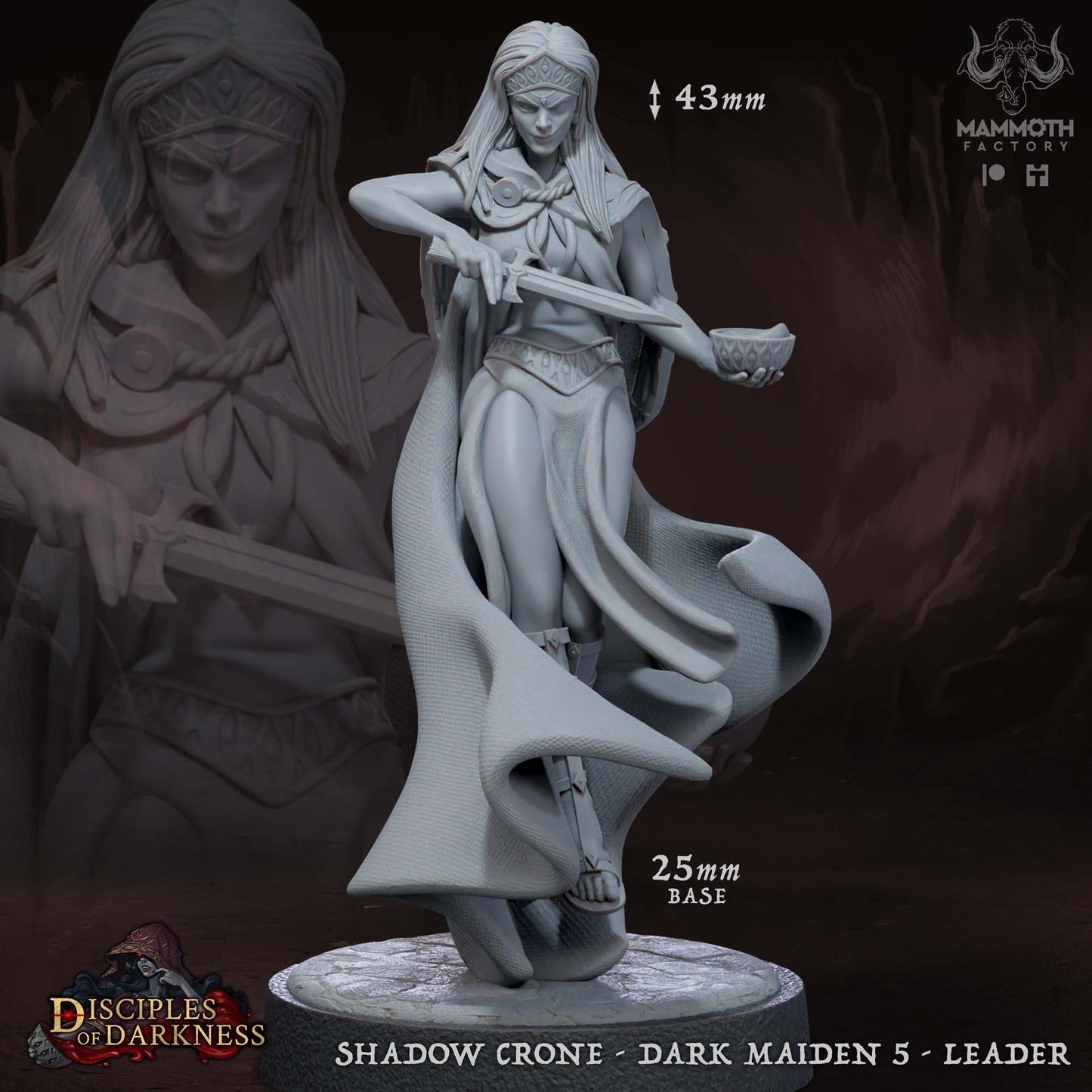 Dark Maidens Blood Cult Tabletop Miniature Set | Disciples of Darkness Collection | Mammoth Factory