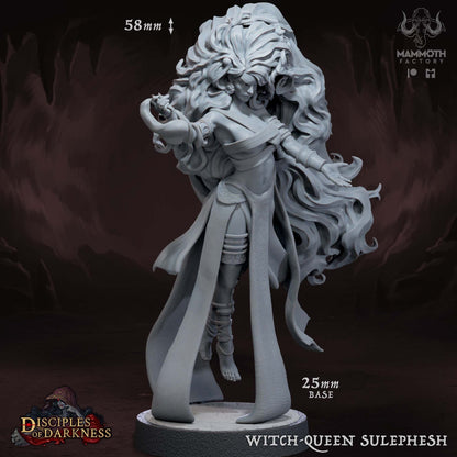 Witch Queen Sulphesh Tabletop Miniature | Disciples of Darkness Collection | Mammoth Factory